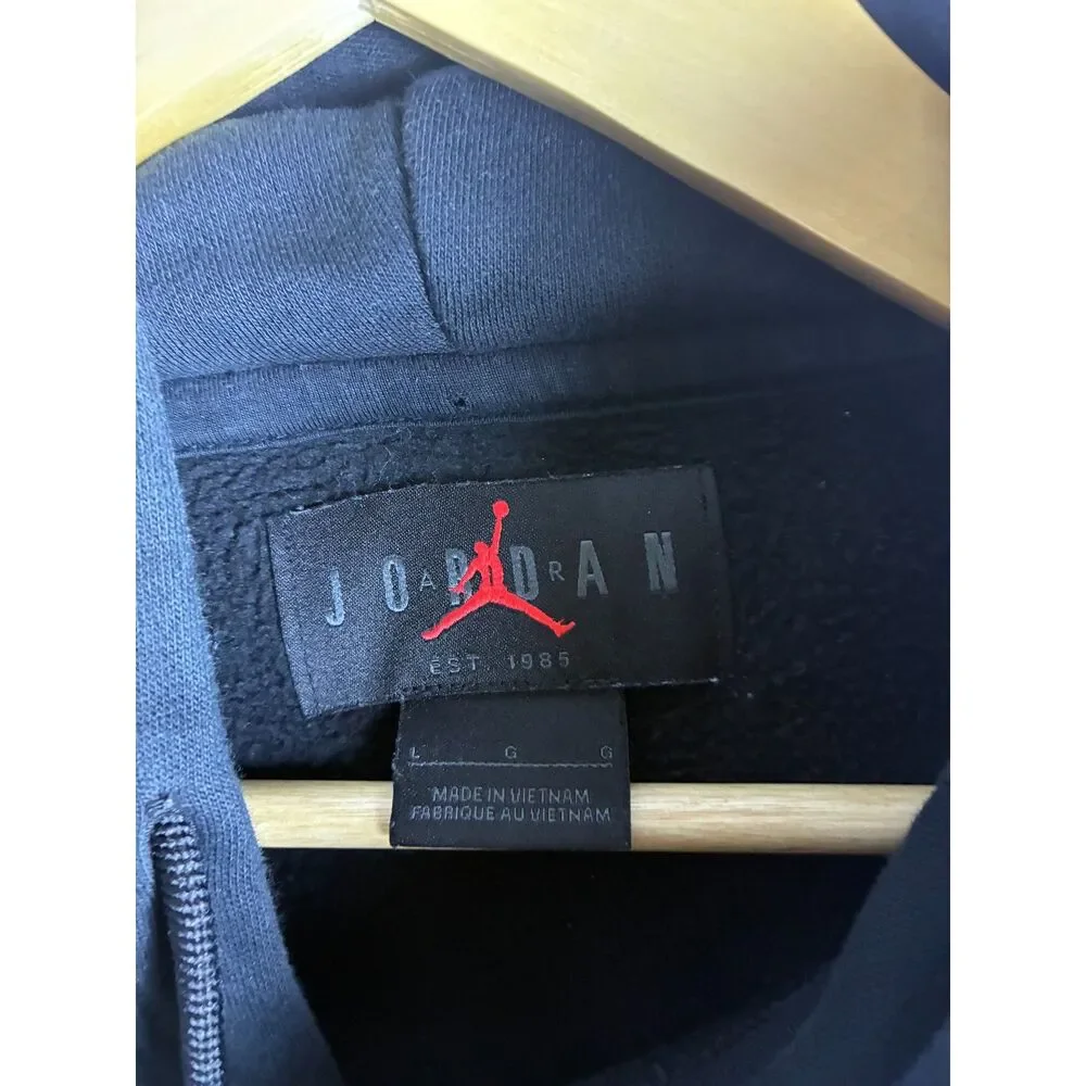 Jordan Flight Rose Graphic Hoodie Black Men's Large
